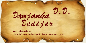 Damjanka Dedijer vizit kartica